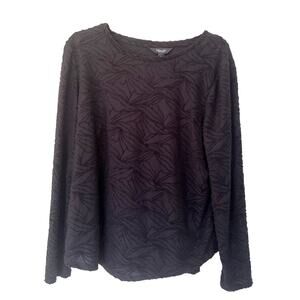 Simply Vera Wang Burnout Velvet Top Blouse Black Witchy Goth Grunge SZ L